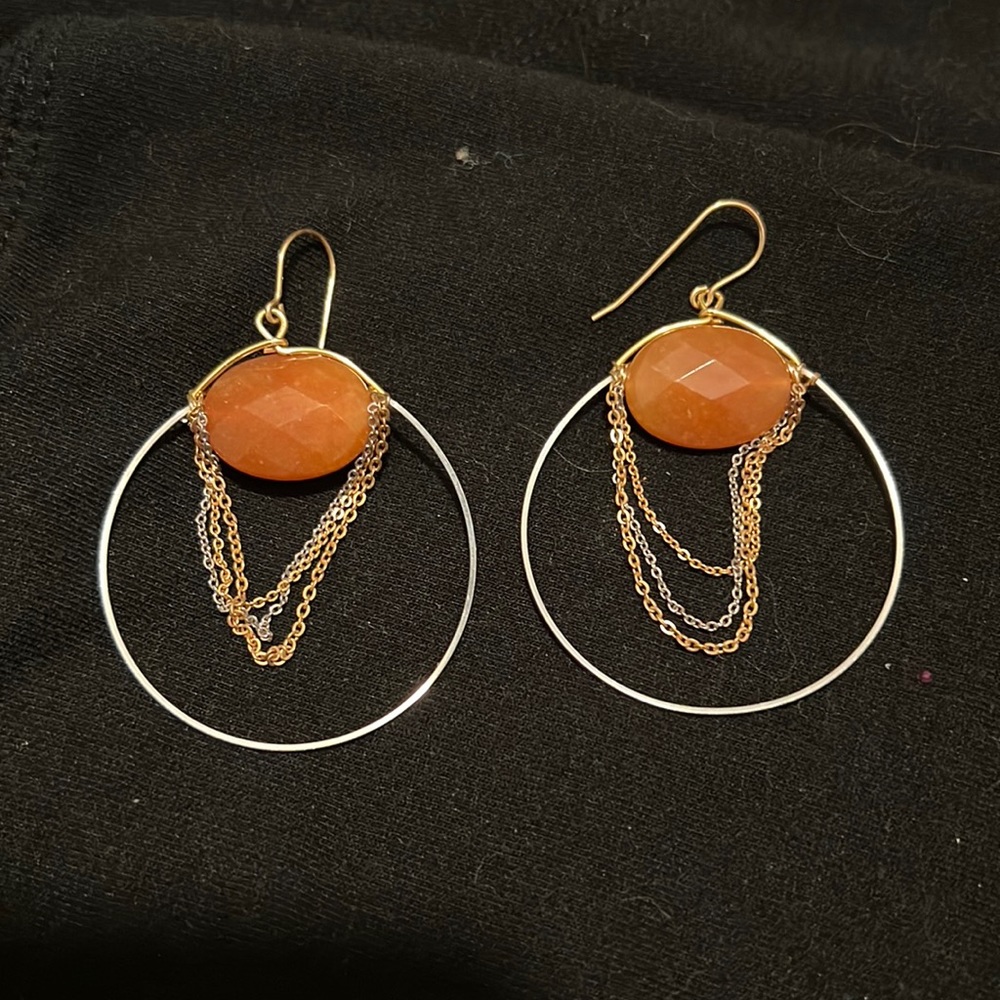 Sarah Briggs gemstone hoop earrings